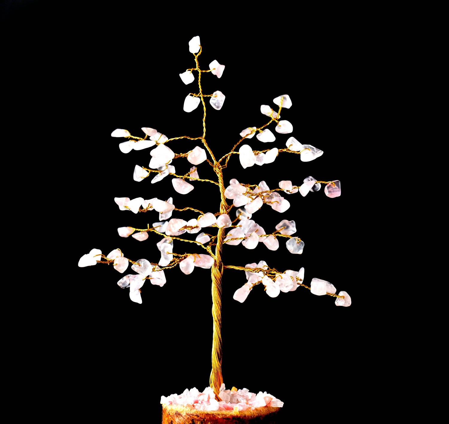 100 Chips Rose Quartz Crystal Tree