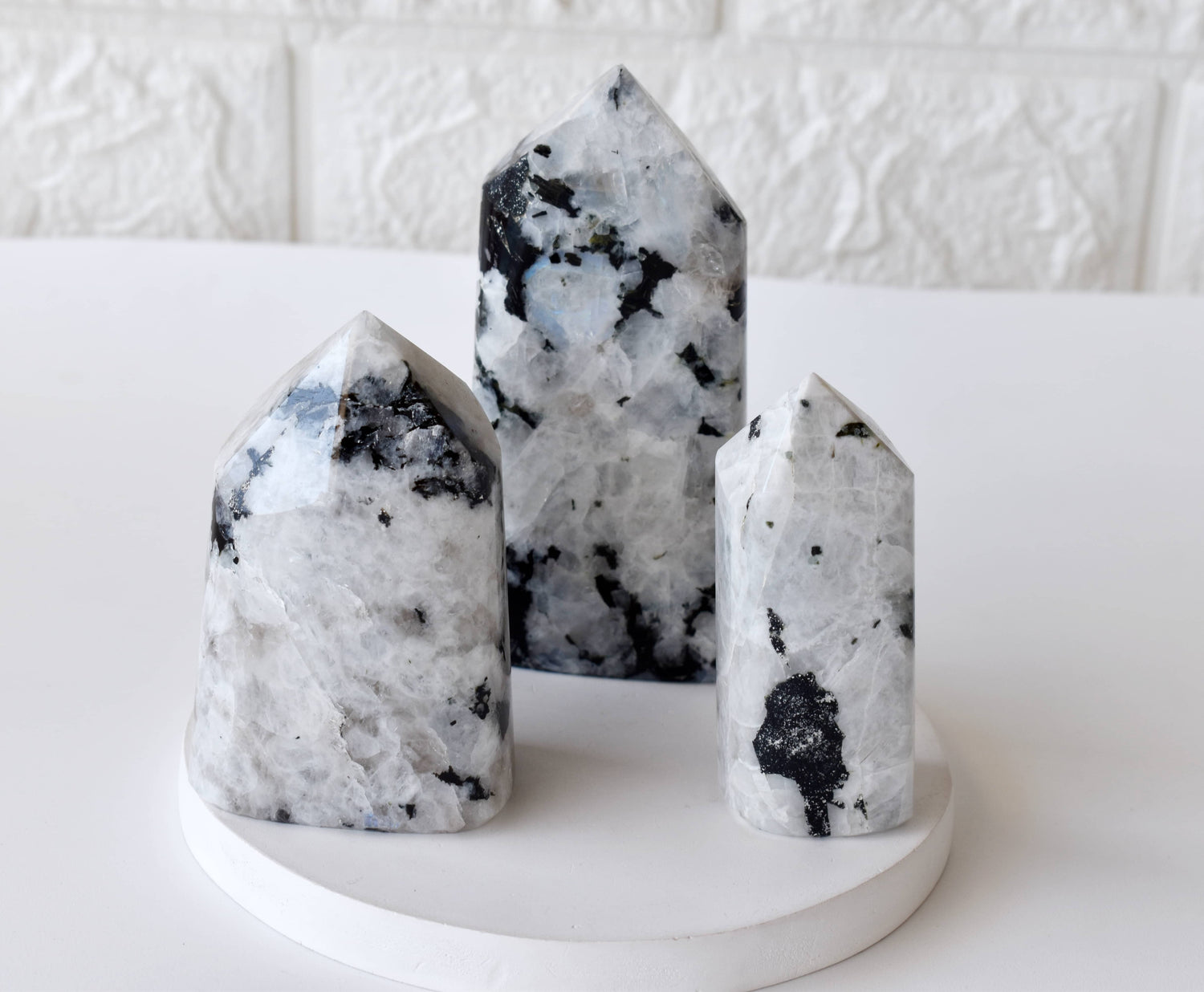 Polished Rainbow Moonstone Points