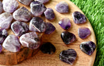 Amethyst Puffy Mini 1 Inch Pocket Crystal Heart-Good Quality