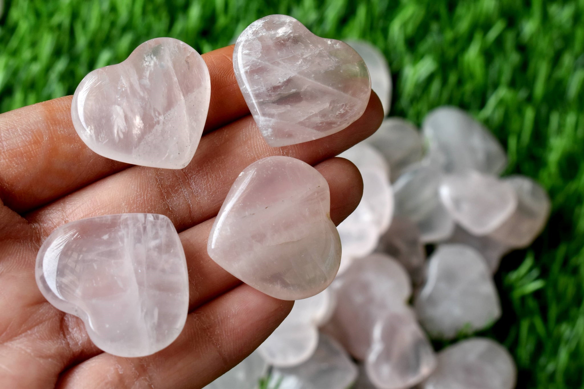 1 Inch Rose Quartz Heart, Puffy Mini Pocket Stone Heart