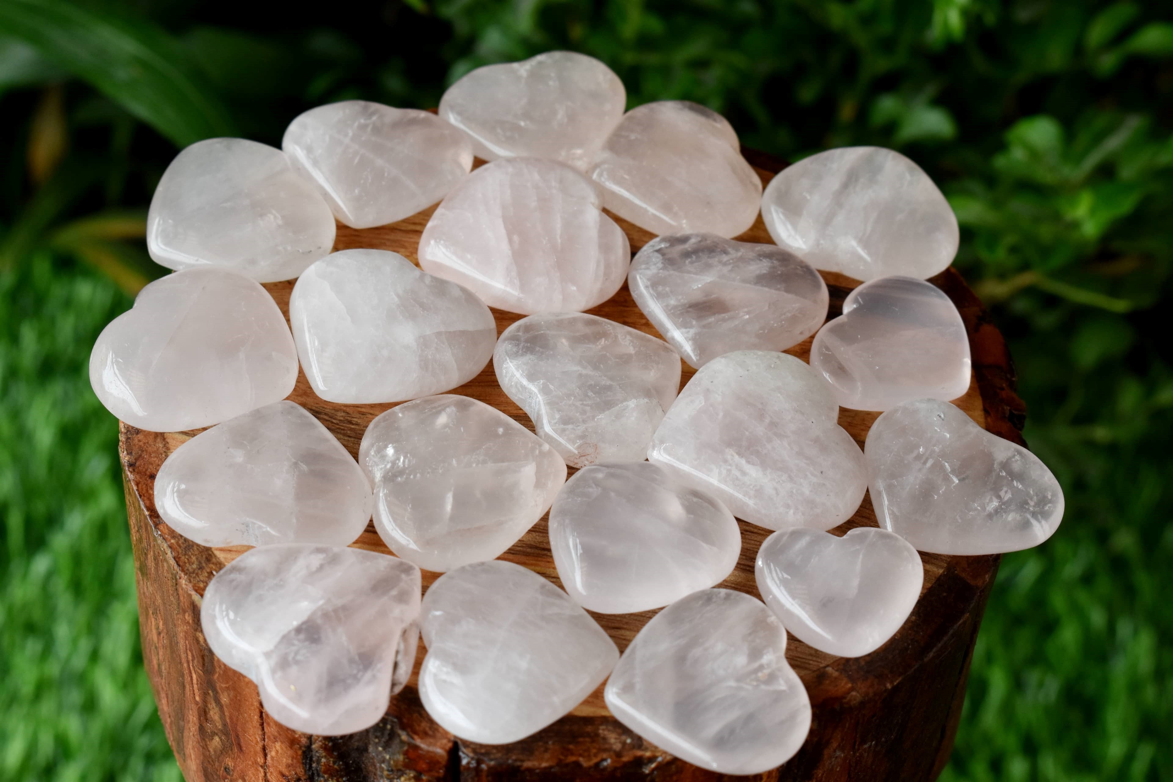 1 Inch Rose Quartz Heart, Puffy Mini Pocket Stone Heart