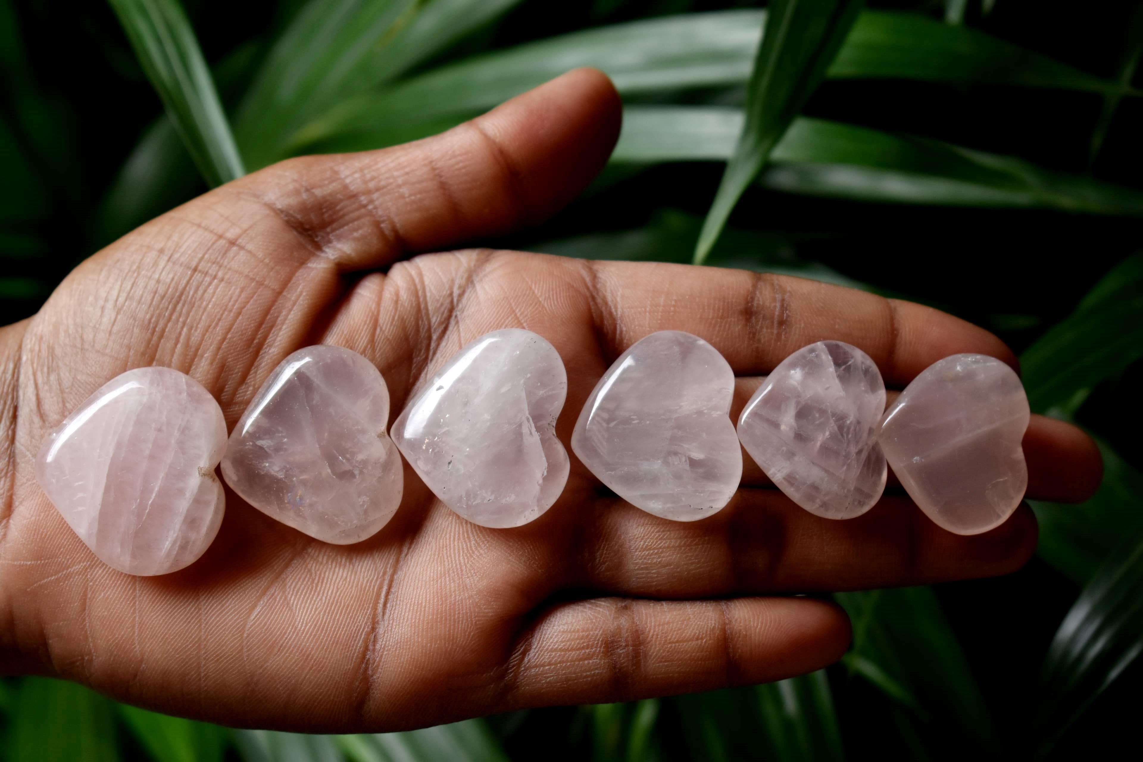 1 Inch Rose Quartz Heart, Puffy Mini Pocket Stone Heart