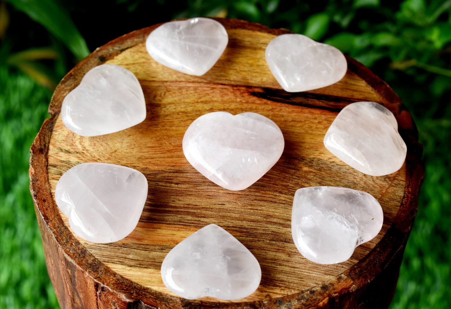 1 Inch Rose Quartz Heart, Puffy Mini Pocket Stone Heart