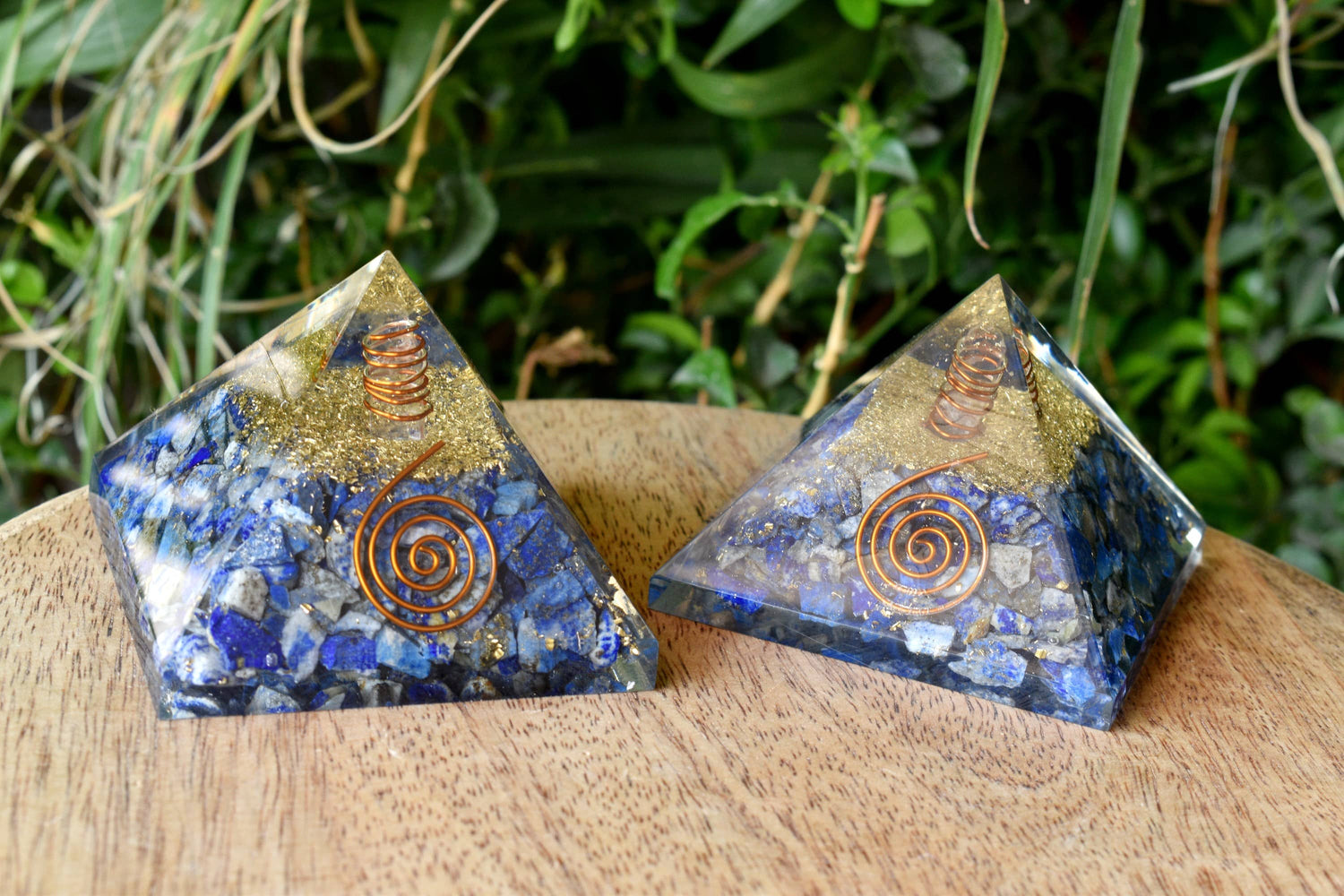 Lapis Lazuli Orgone pyramid, Clear Quartz Stone Pencil