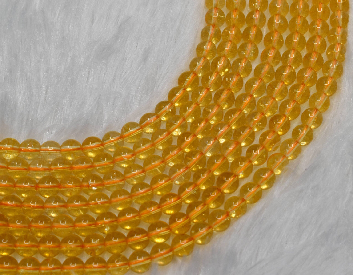 Heated Citrine Round Beads