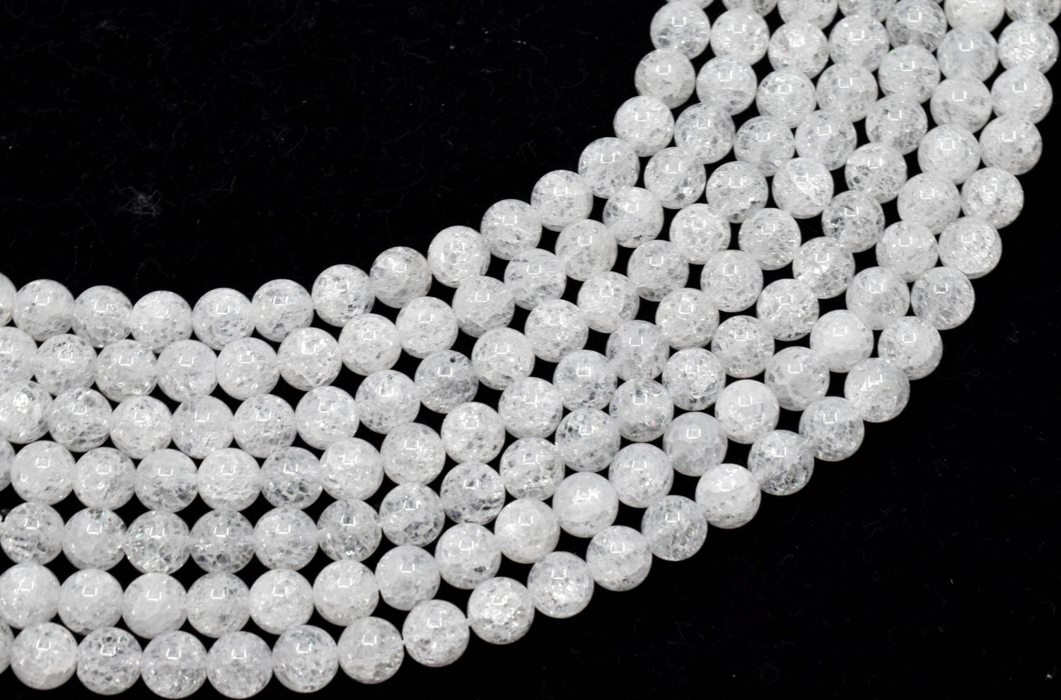 Natural Crack Crystal Round Beads