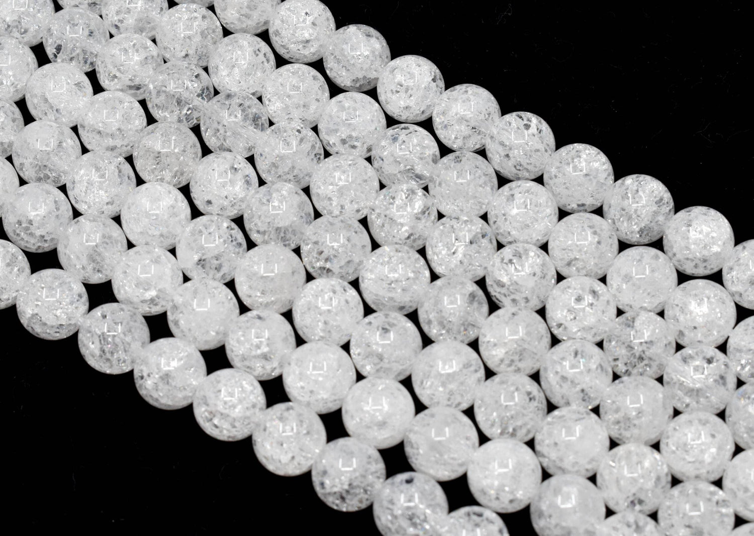 Natural Crack Crystal Round Beads