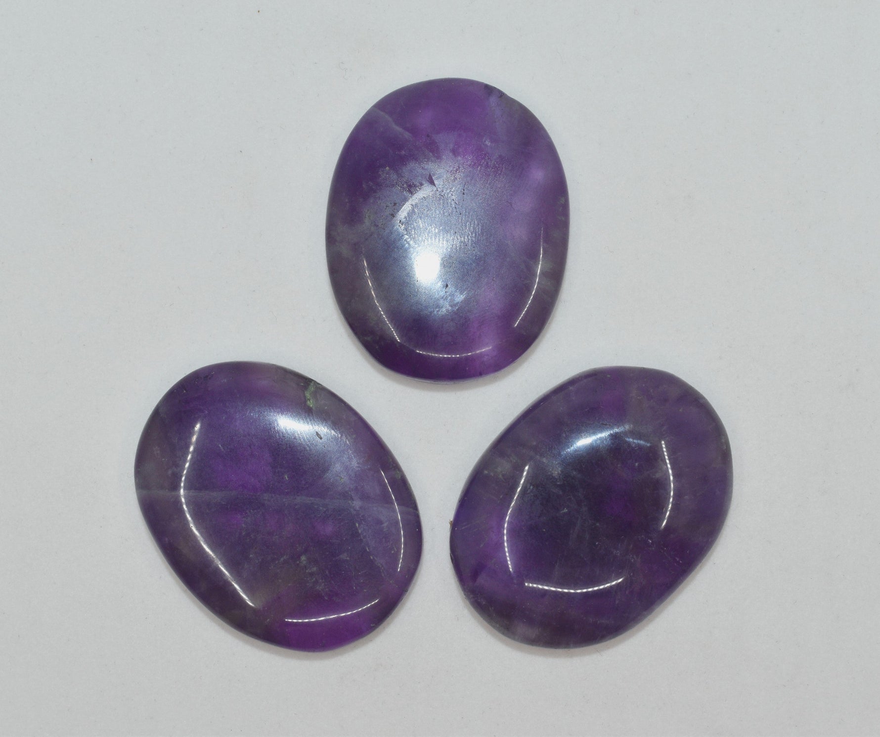 Amethyst Worry Stone for crystal healing-Set of three