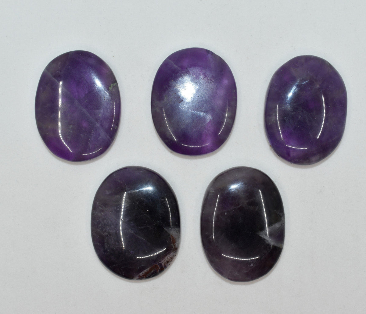 Amethyst Worry Stone for crystal healing-set of five